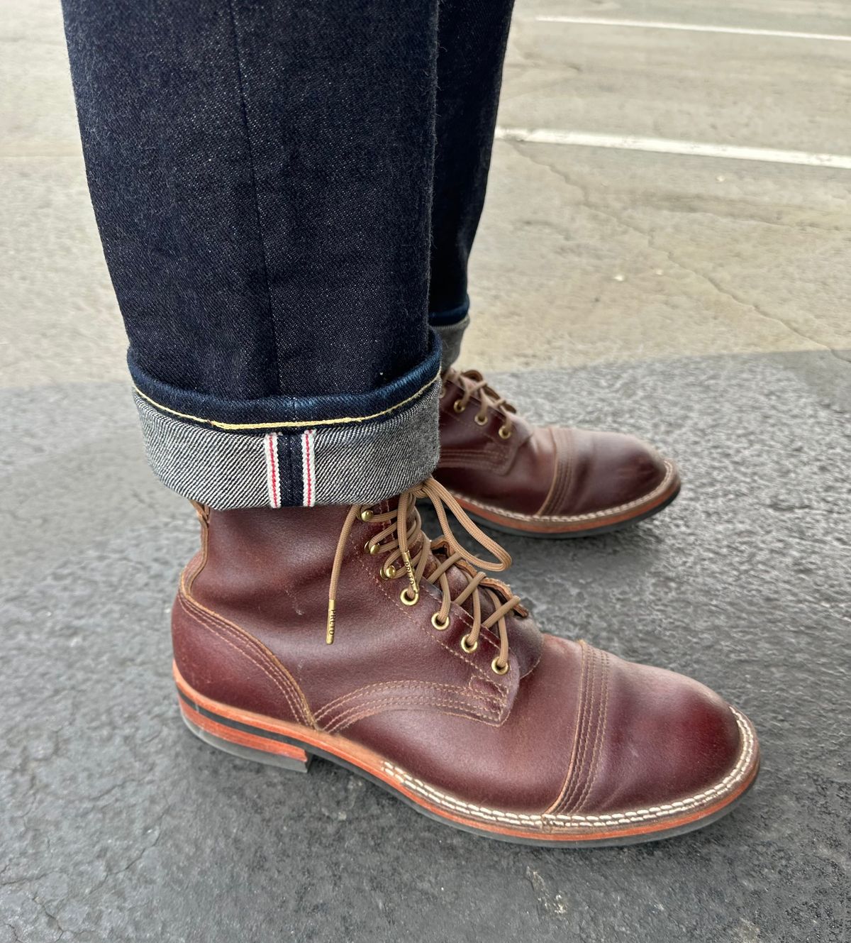 Photo by austinrylees on January 25, 2025 of the Nicks Parkhurst V2 in Horween Tan Waxed Flesh.