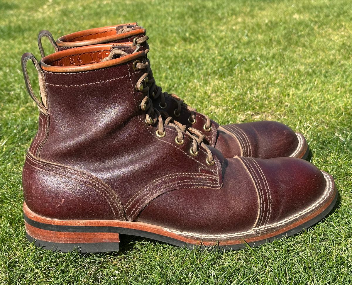 Photo by austinrylees on February 1, 2025 of the Nicks Parkhurst V2 in Horween Tan Waxed Flesh.