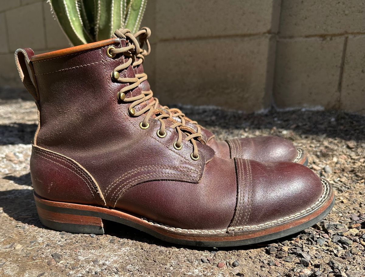 Photo by austinrylees on March 2, 2025 of the Nicks Parkhurst V2 in Horween Tan Waxed Flesh.