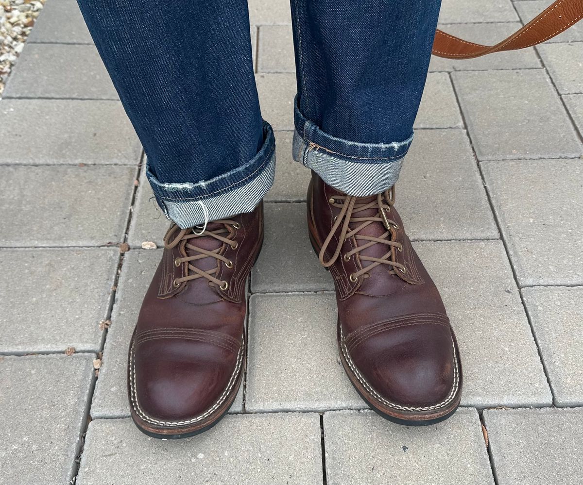 Photo by austinrylees on August 19, 2025 of the Nicks Parkhurst V2 in Horween Tan Waxed Flesh.