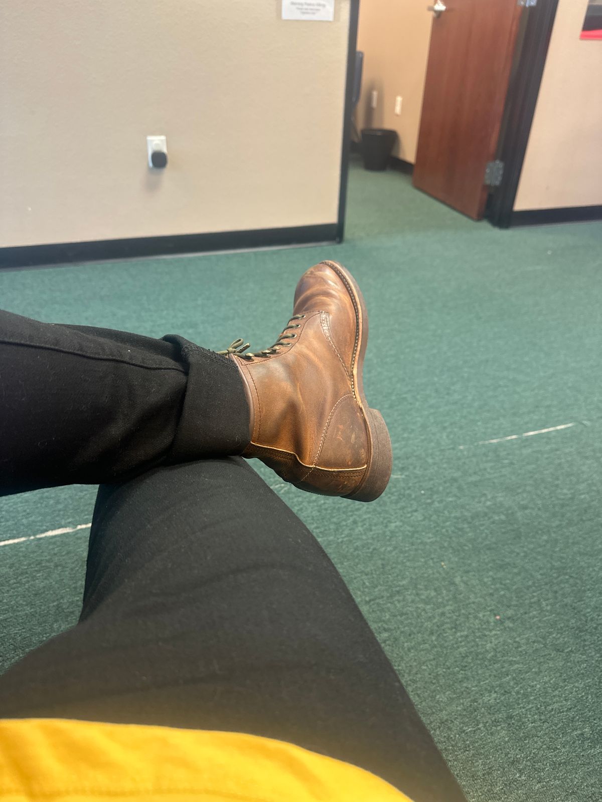 Photo by austinrylees on January 29, 2024 of the Red Wing Blacksmith in S.B. Foot Copper Rough and Tough.