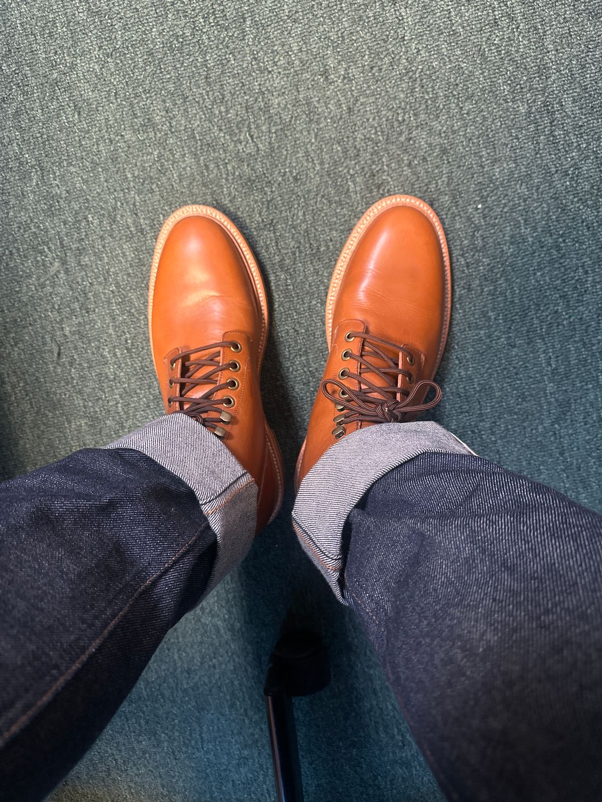 Photo by austinrylees on March 18, 2024 of the Grant Stone Diesel Boot in Badalassi Carlo Saddle Tan Minerva.