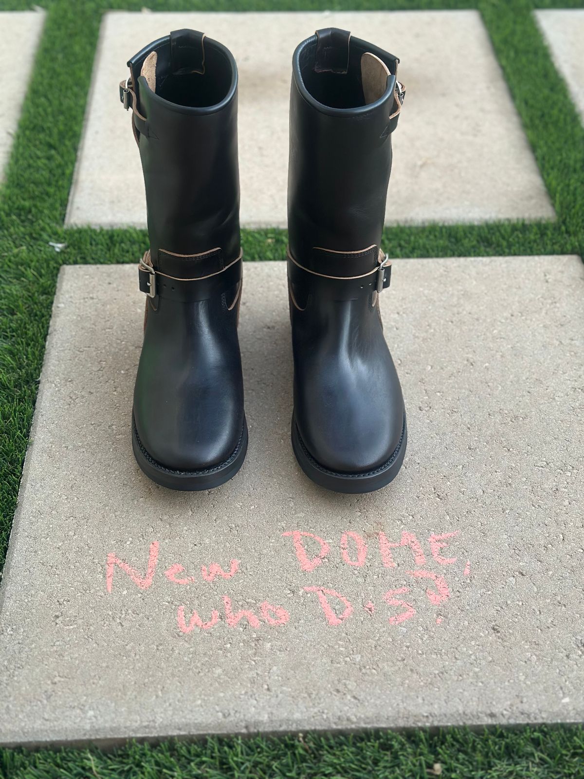 Photo by austinrylees on October 1, 2025 of the Addict Boots AB-01 Engineer Boots in Maryam Black Teacore Horsebutt.