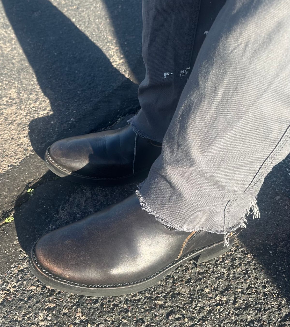 Photo by austinrylees on October 23, 2025 of the Addict Boots AB-01 Engineer Boots in Maryam Black Teacore Horsebutt.