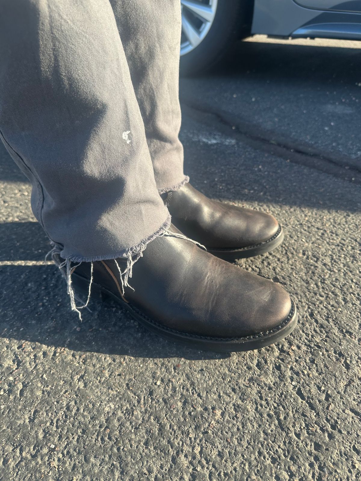 Photo by austinrylees on October 23, 2025 of the Addict Boots AB-01 Engineer Boots in Maryam Black Teacore Horsebutt.