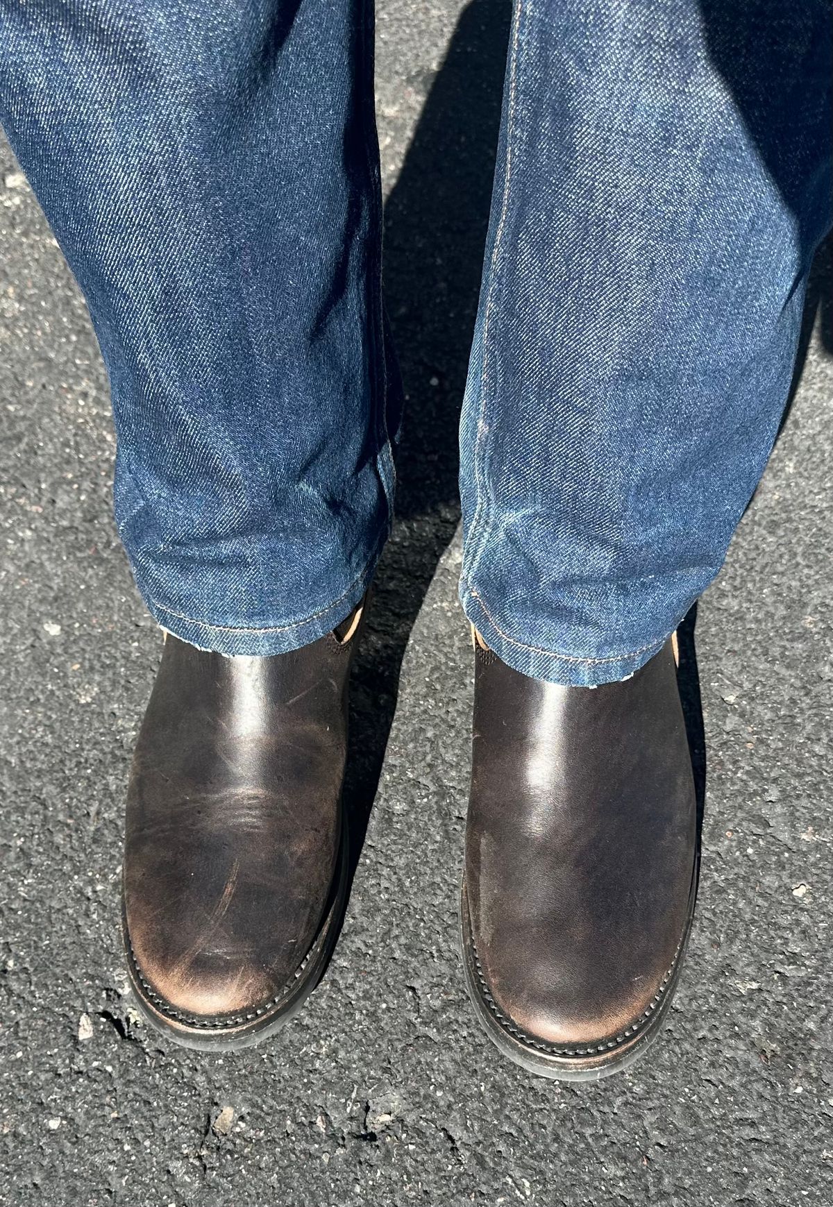 Photo by austinrylees on November 8, 2025 of the Addict Boots AB-01 Engineer Boots in Maryam Black Teacore Horsebutt.