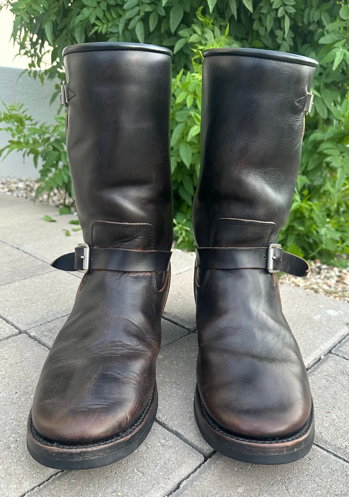 Photo by austinrylees on February 3, 2026 of the Addict Boots AB-01 Engineer Boots in Maryam Black Teacore Horsebutt.
