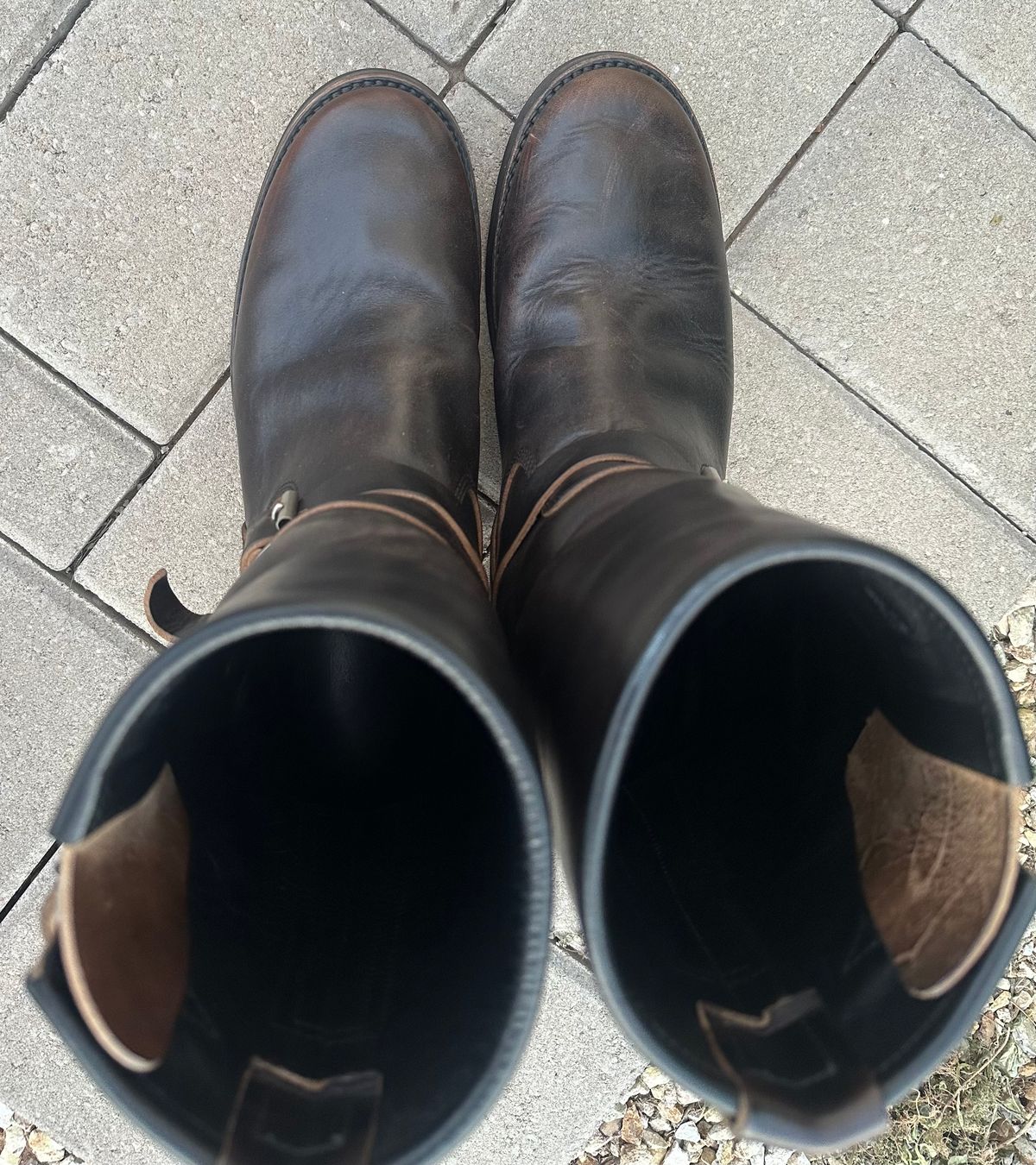 Photo by austinrylees on February 3, 2026 of the Addict Boots AB-01 Engineer Boots in Maryam Black Teacore Horsebutt.