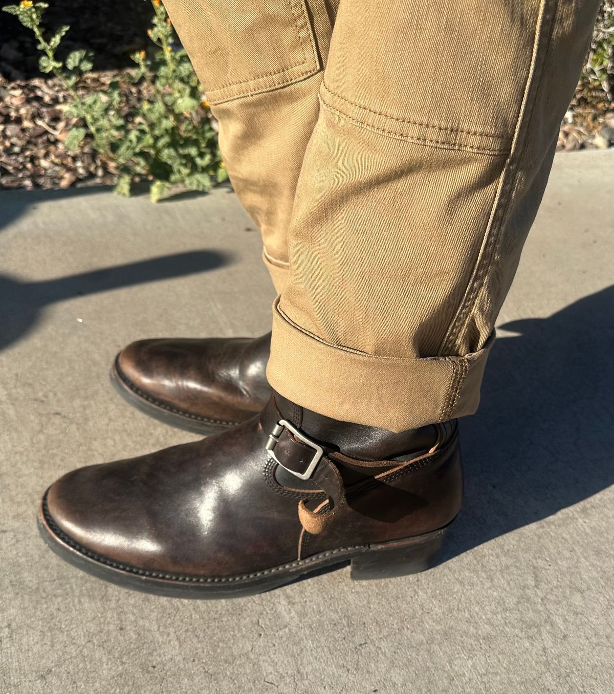 Photo by austinrylees on March 22, 2026 of the Addict Boots AB-01 Engineer Boots in Maryam Black Teacore Horsebutt.