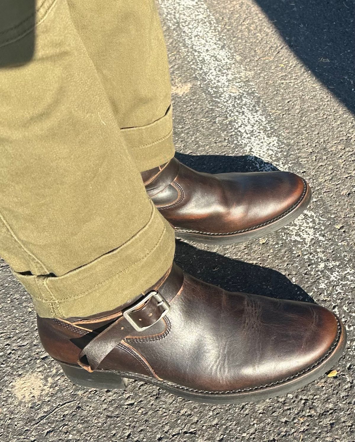 Photo by austinrylees on March 26, 2026 of the Addict Boots AB-01 Engineer Boots in Maryam Black Teacore Horsebutt.