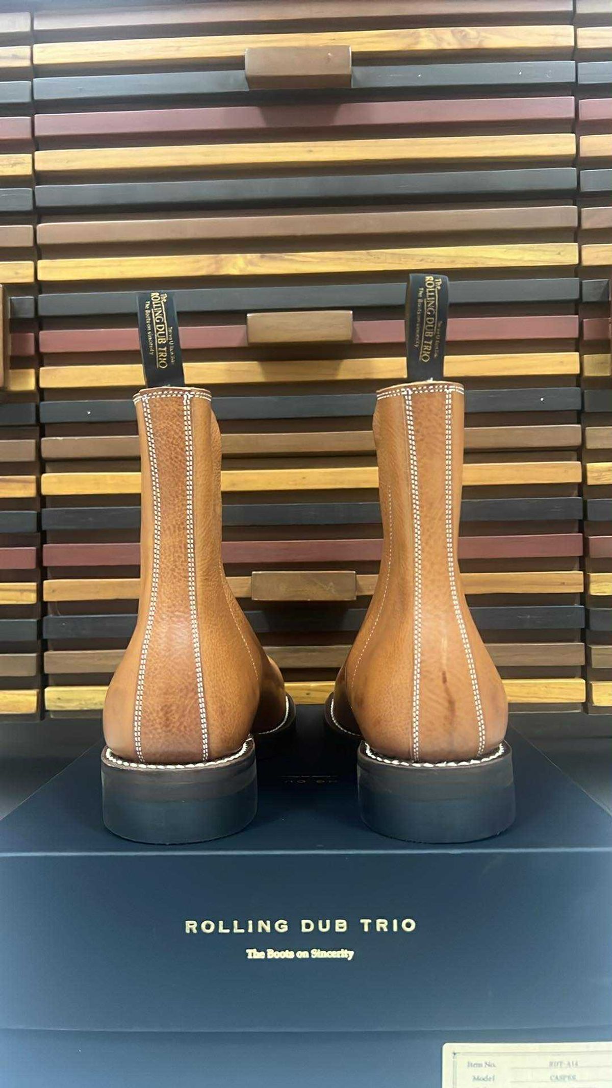 Photo by elmer.richard on October 5, 2025 of the Rolling Dub Trio Casper Boot in Brown Vachetta Virgilio.