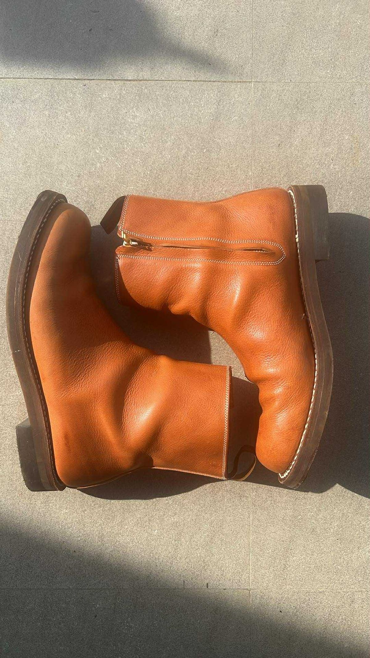 Photo by elmer.richard on November 5, 2025 of the Rolling Dub Trio Casper Boot in Brown Vachetta Virgilio.