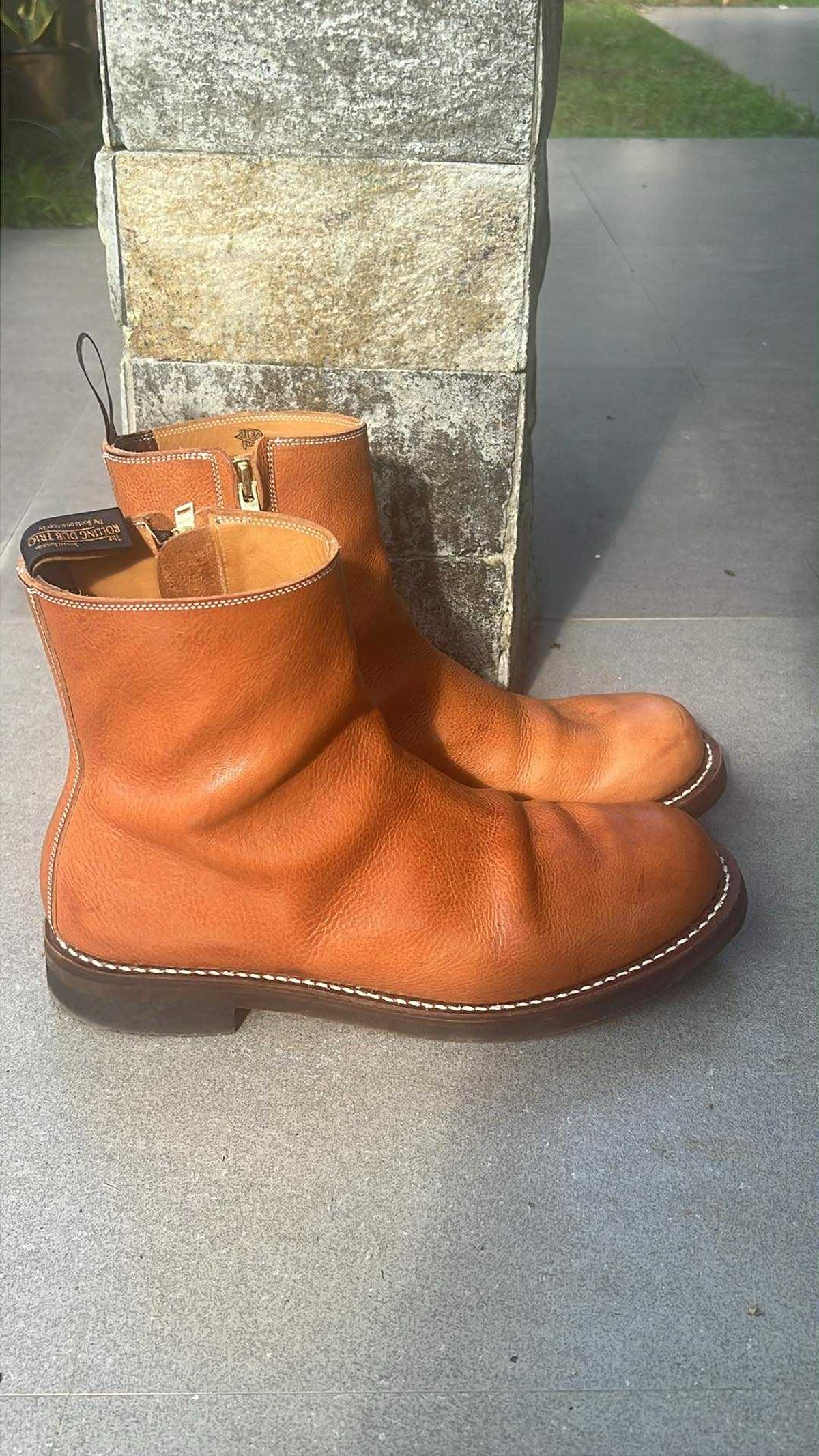 Photo by elmer.richard on November 5, 2025 of the Rolling Dub Trio Casper Boot in Brown Vachetta Virgilio.