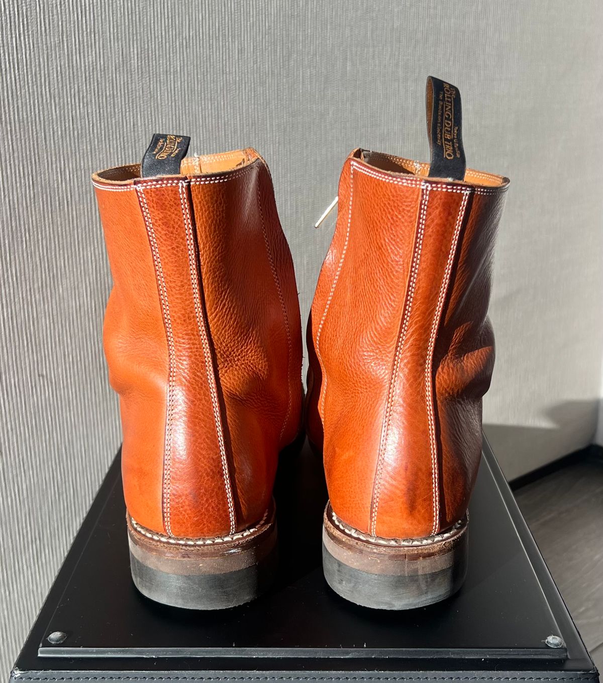 Photo by elmer.richard on December 6, 2025 of the Rolling Dub Trio Casper Boot in Brown Vachetta Virgilio.