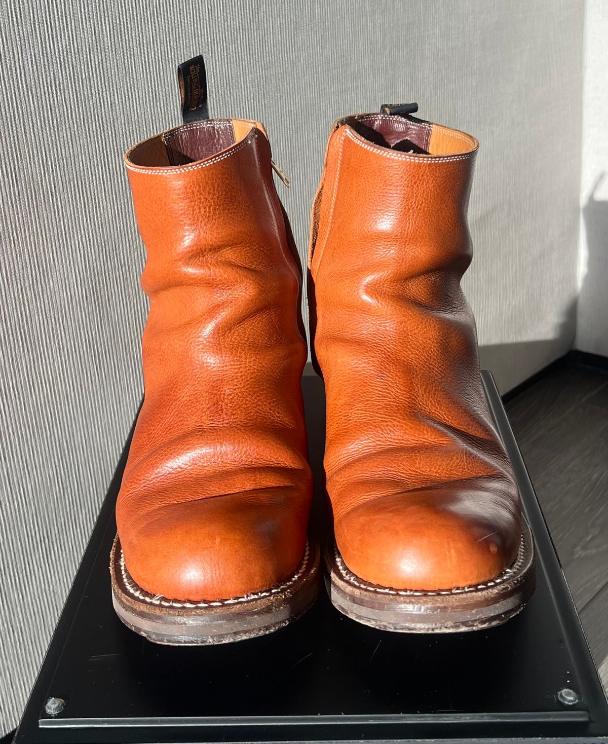 Photo by elmer.richard on December 6, 2025 of the Rolling Dub Trio Casper Boot in Brown Vachetta Virgilio.