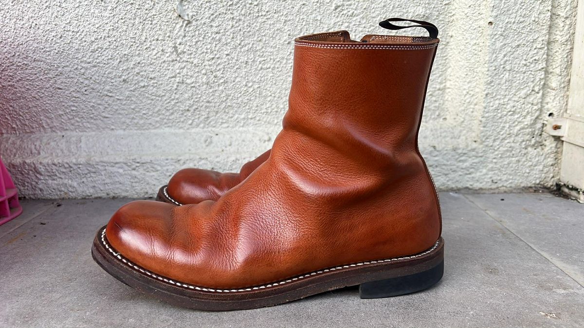 Photo by elmer.richard on January 5, 2026 of the Rolling Dub Trio Casper Boot in Brown Vachetta Virgilio.