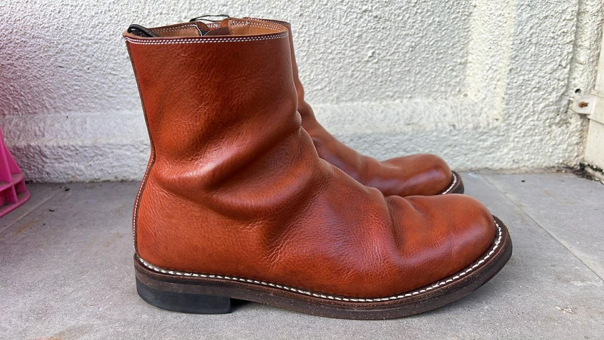 Photo by elmer.richard on January 5, 2026 of the Rolling Dub Trio Casper Boot in Brown Vachetta Virgilio.