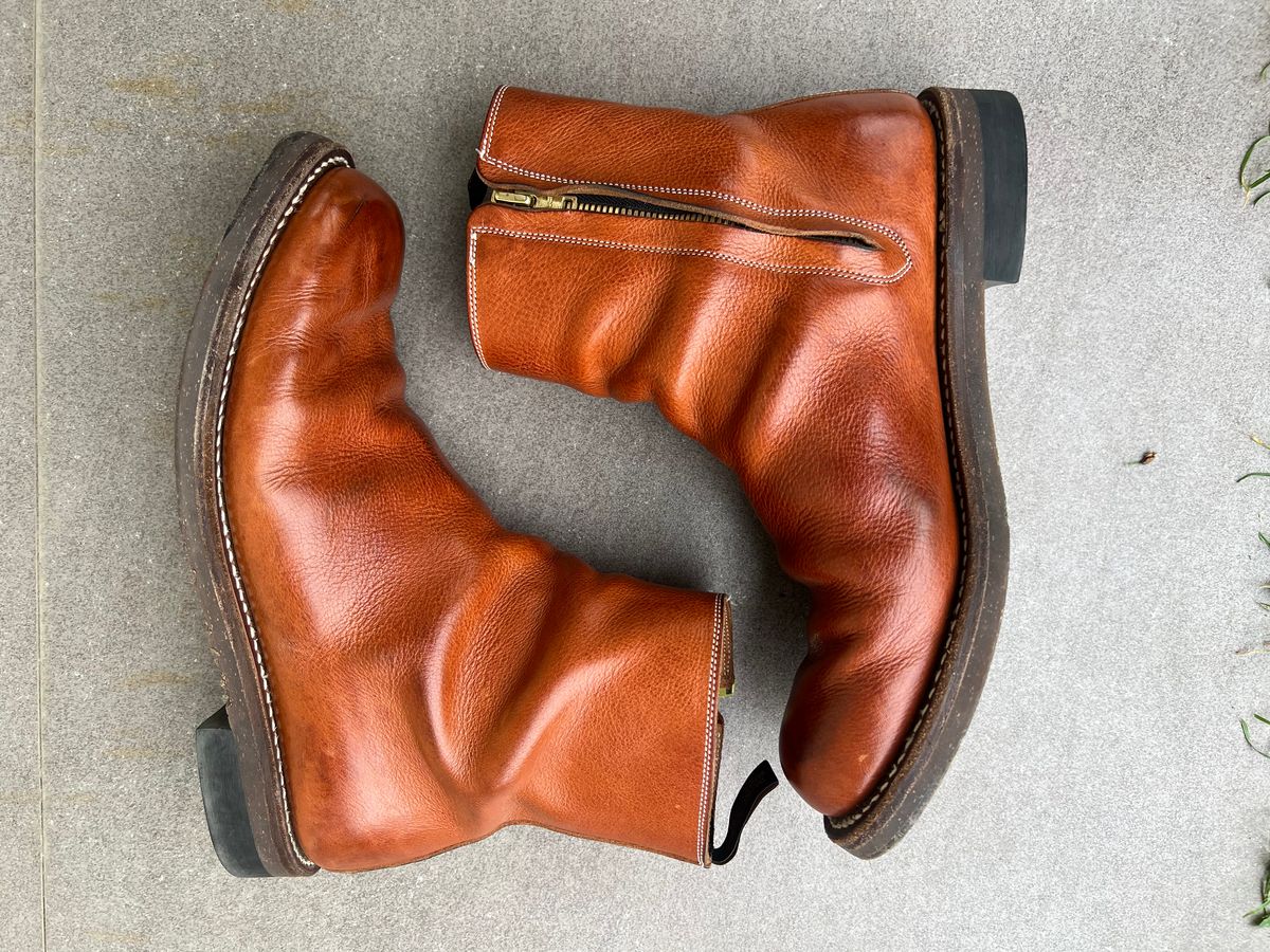 Photo by elmer.richard on February 4, 2026 of the Rolling Dub Trio Casper Boot in Brown Vachetta Virgilio.