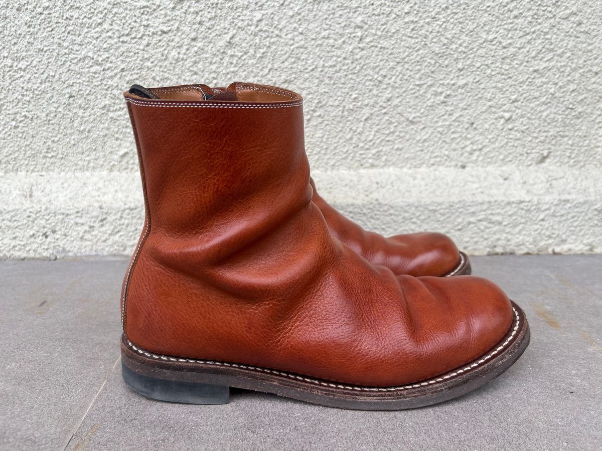 Photo by elmer.richard on February 4, 2026 of the Rolling Dub Trio Casper Boot in Brown Vachetta Virgilio.