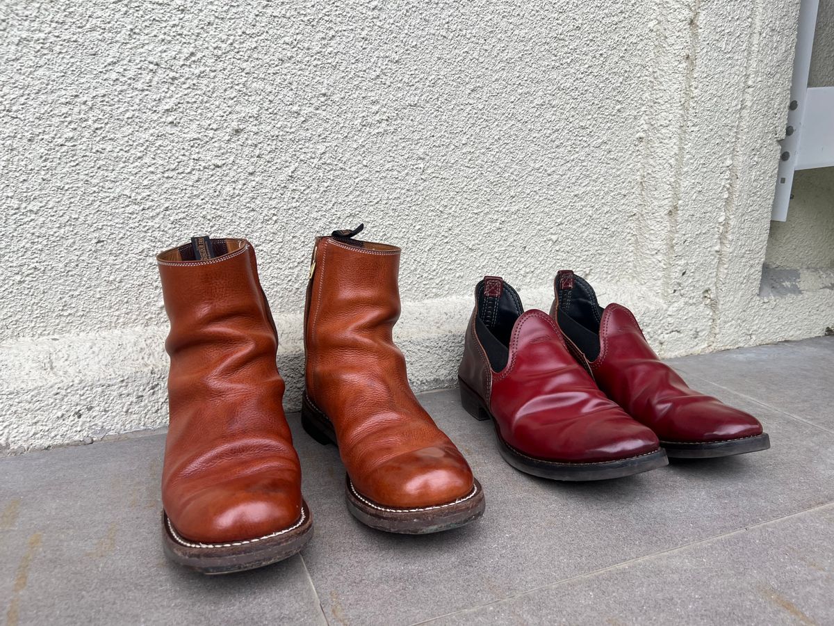 Photo by elmer.richard on February 4, 2026 of the Rolling Dub Trio Casper Boot in Brown Vachetta Virgilio.