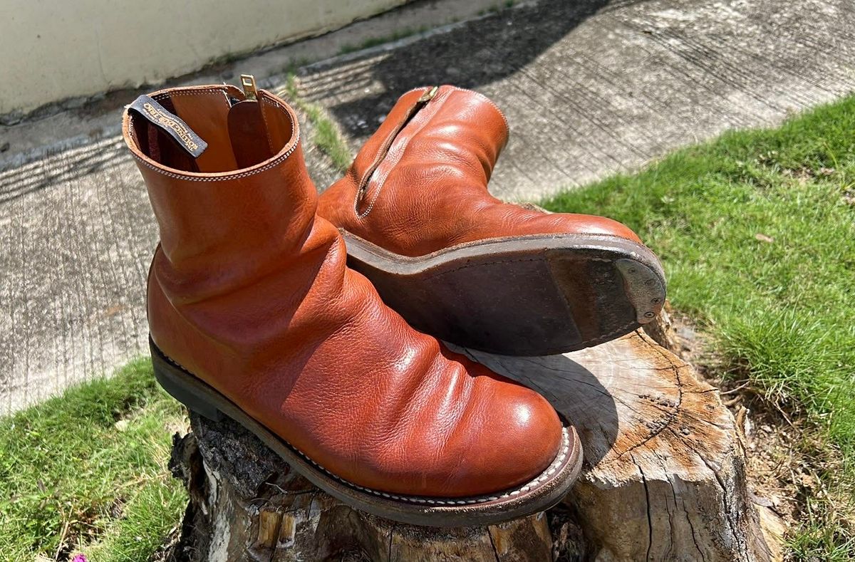 Photo by elmer.richard on March 5, 2026 of the Rolling Dub Trio Casper Boot in Brown Vachetta Virgilio.