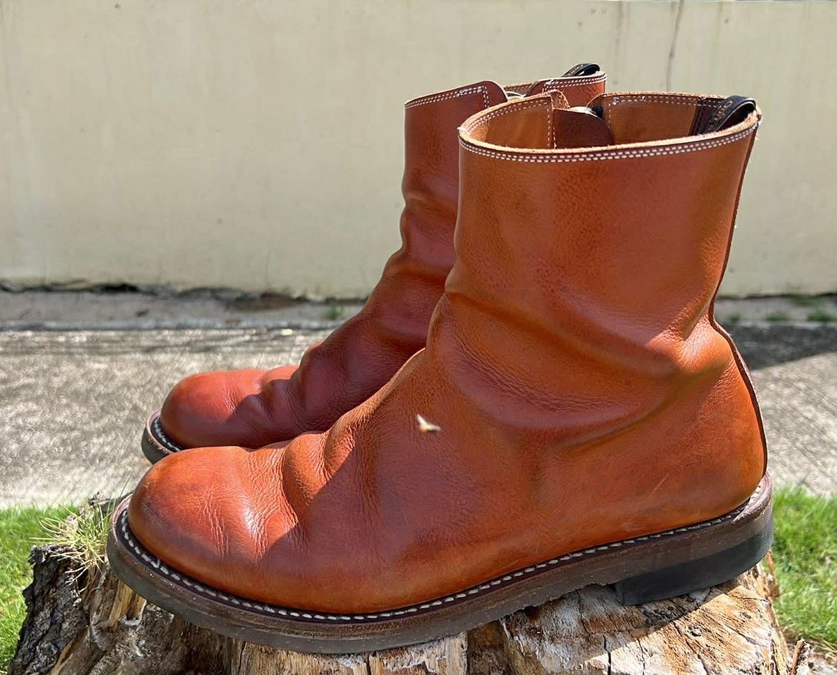 Photo by elmer.richard on March 5, 2026 of the Rolling Dub Trio Casper Boot in Brown Vachetta Virgilio.