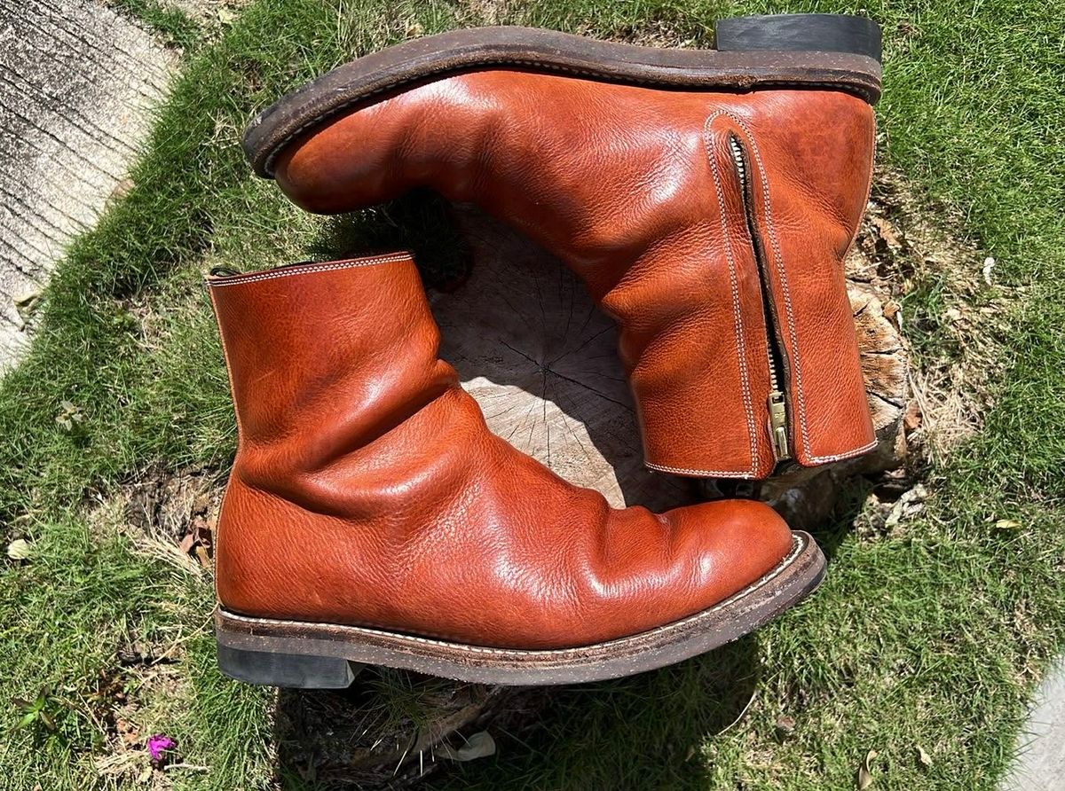 Photo by elmer.richard on March 5, 2026 of the Rolling Dub Trio Casper Boot in Brown Vachetta Virgilio.