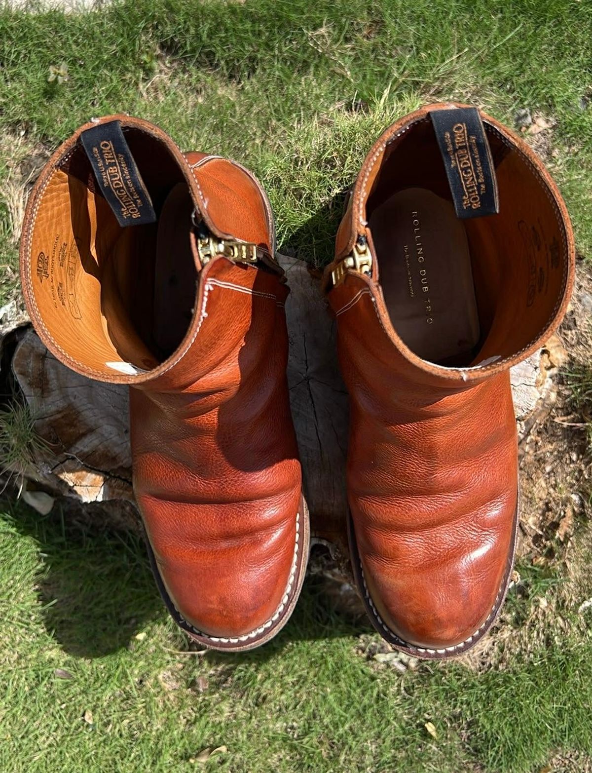Photo by elmer.richard on March 5, 2026 of the Rolling Dub Trio Casper Boot in Brown Vachetta Virgilio.