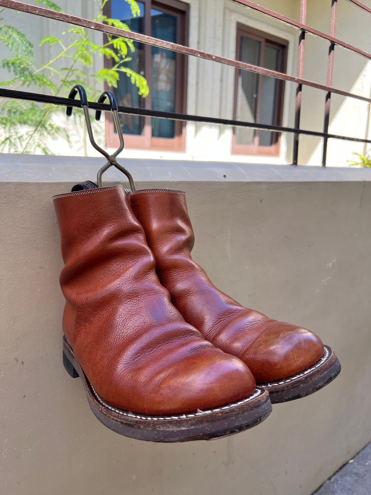 Photo by elmer.richard on April 6, 2026 of the Rolling Dub Trio Casper Boot in Brown Vachetta Virgilio.