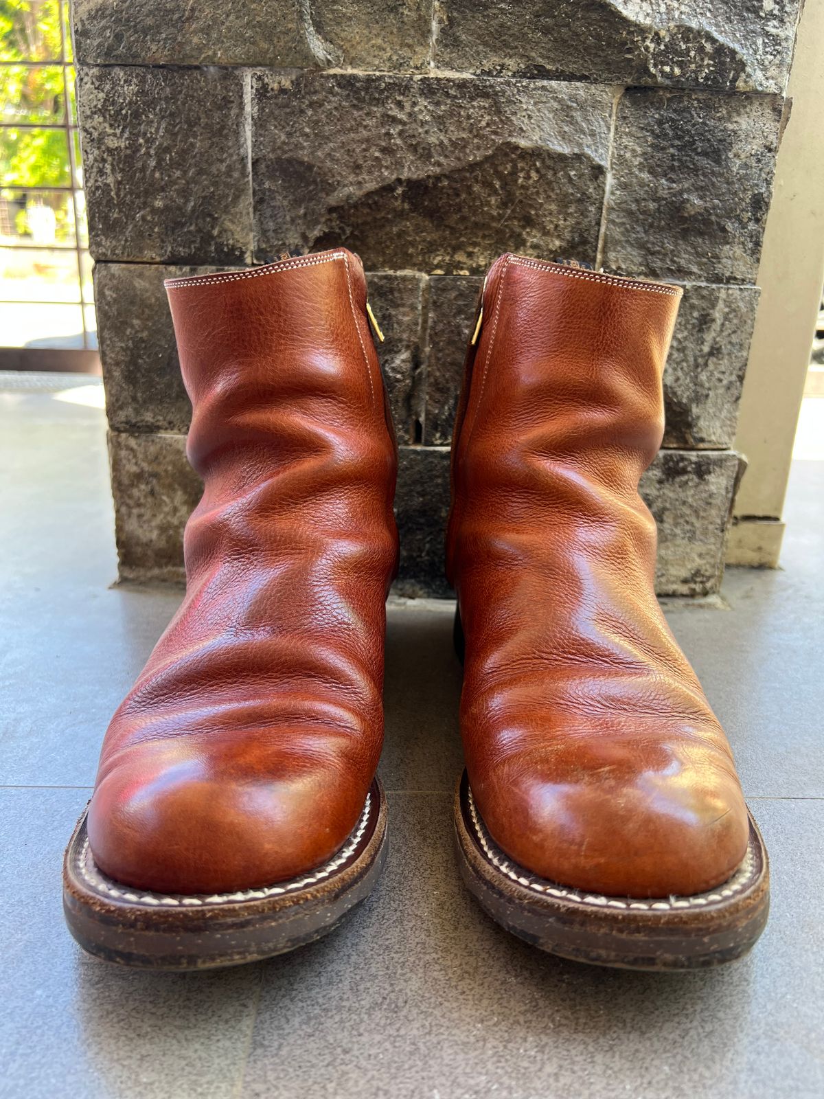 Photo by elmer.richard on April 6, 2026 of the Rolling Dub Trio Casper Boot in Brown Vachetta Virgilio.