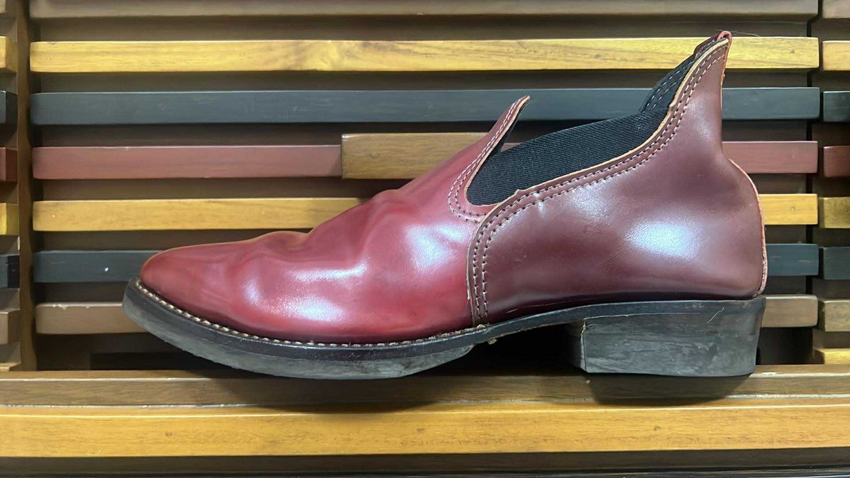 Photo by elmer.richard on October 5, 2025 of the Wesco Romeo in Shinki Ruby Red And Brown Shell Cordovan.