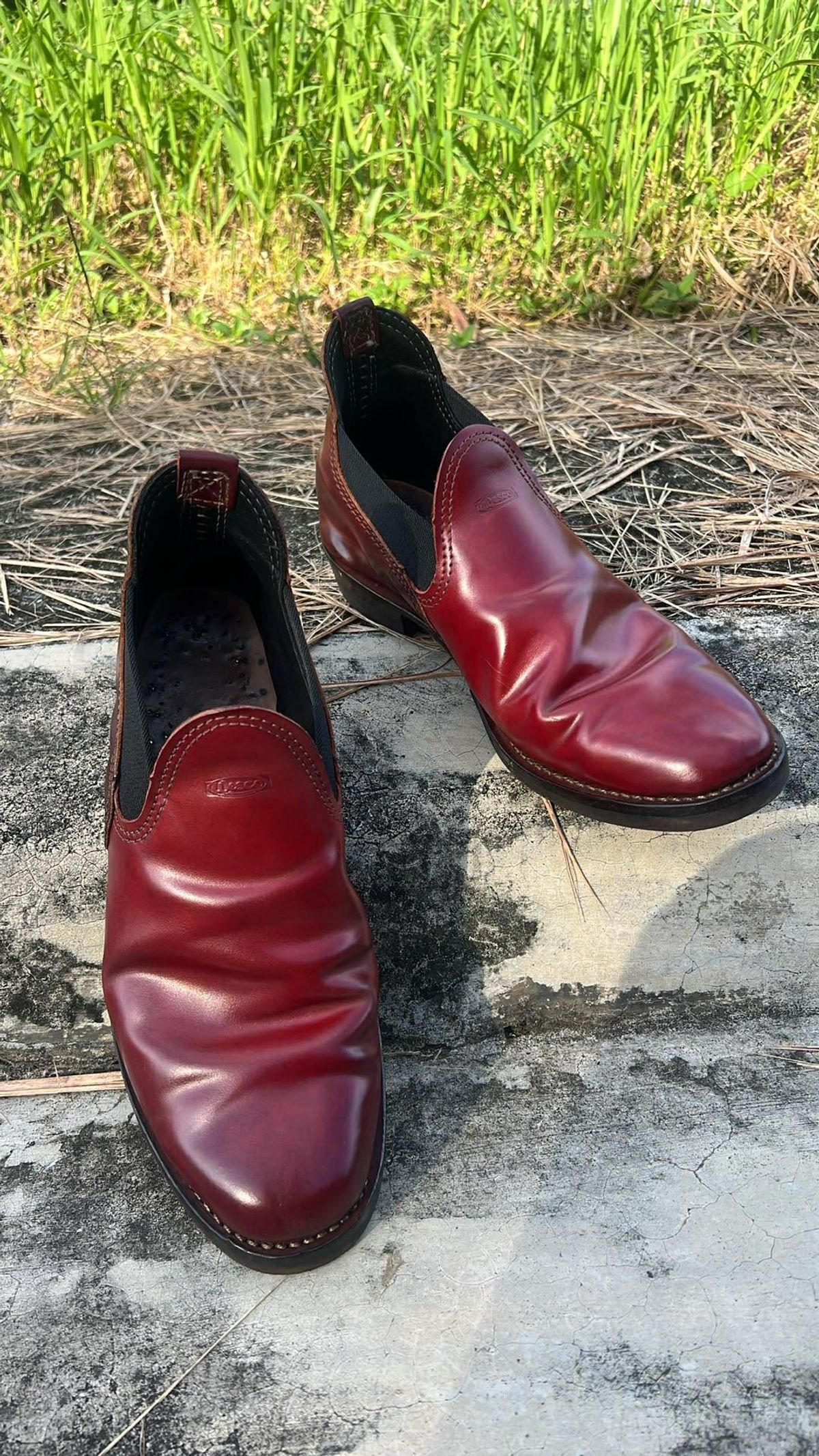 Photo by elmer.richard on December 3, 2025 of the Wesco Romeo in Shinki Ruby Red And Brown Shell Cordovan.