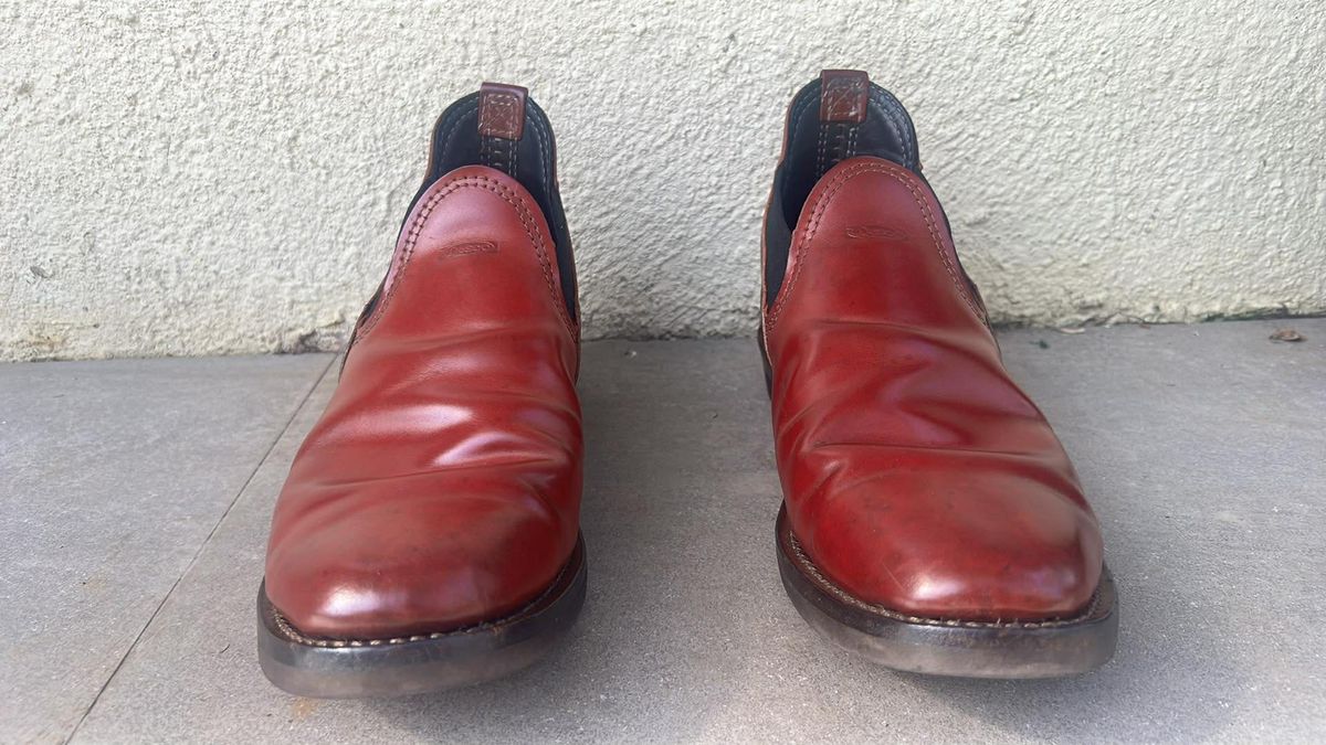 Photo by elmer.richard on January 4, 2026 of the Wesco Romeo in Shinki Ruby Red And Brown Shell Cordovan.