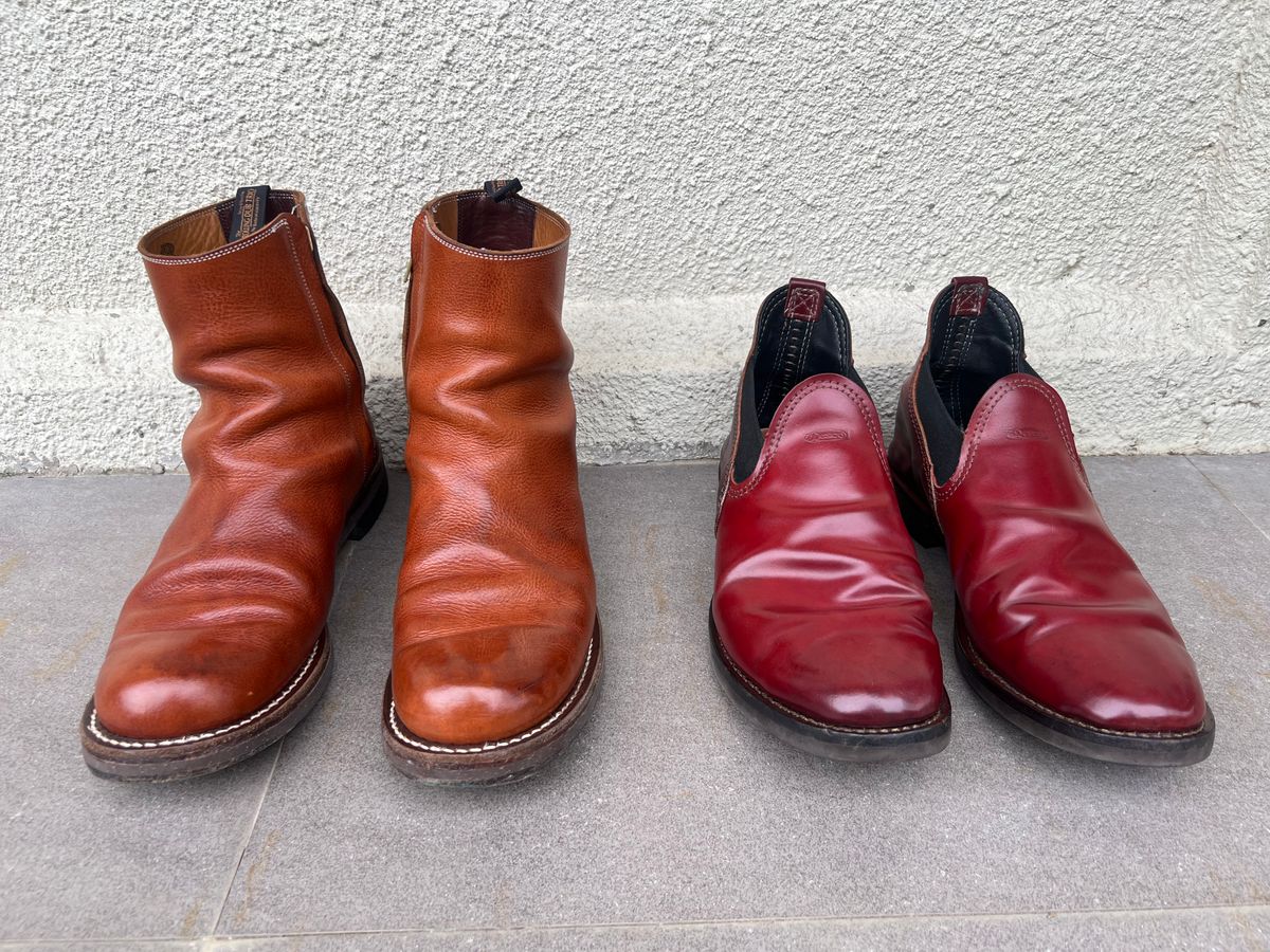 Photo by elmer.richard on February 4, 2026 of the Wesco Romeo in Shinki Ruby Red And Brown Shell Cordovan.
