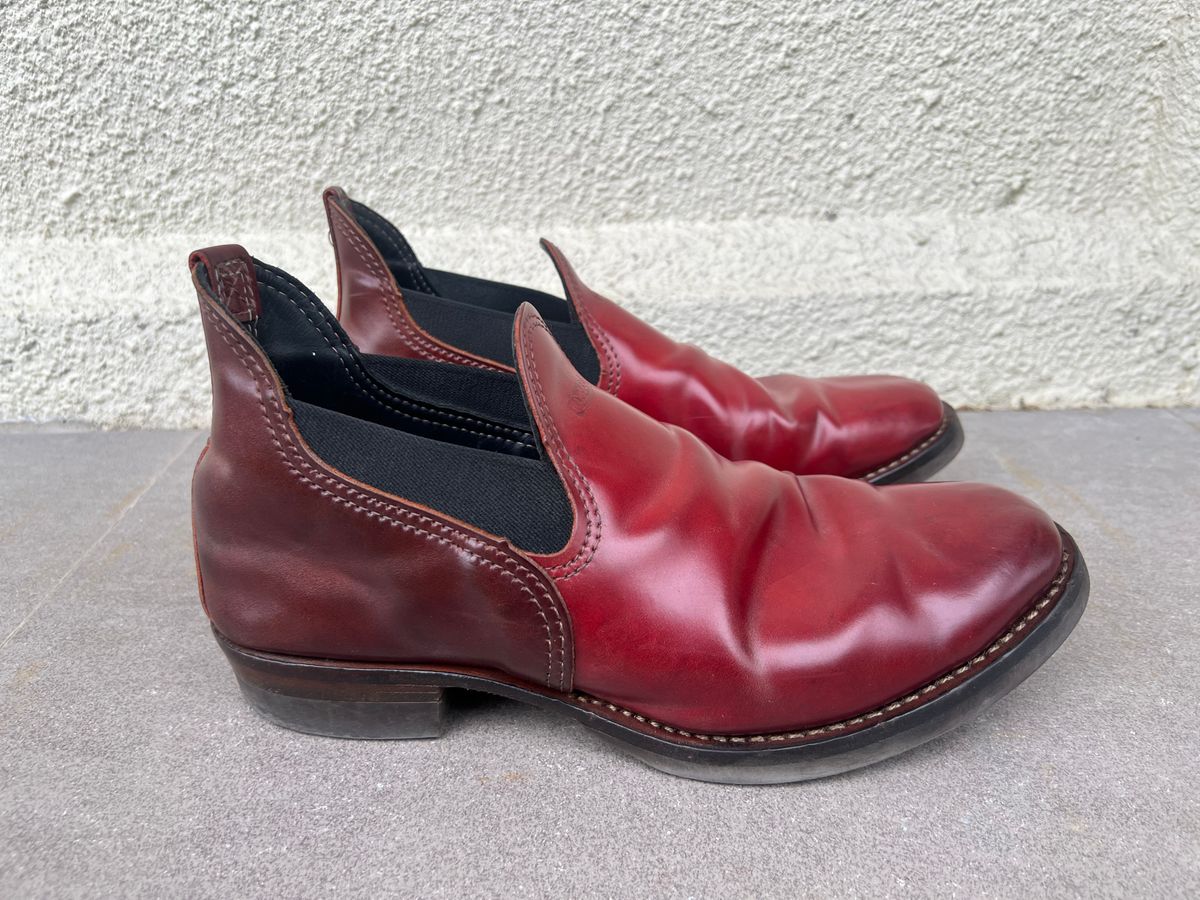 Photo by elmer.richard on February 4, 2026 of the Wesco Romeo in Shinki Ruby Red And Brown Shell Cordovan.