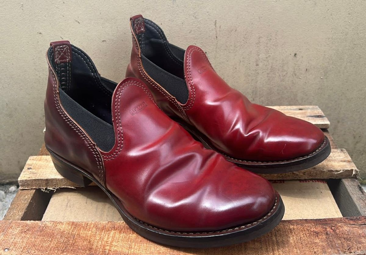 Photo by elmer.richard on March 6, 2026 of the Wesco Romeo in Shinki Ruby Red And Brown Shell Cordovan.