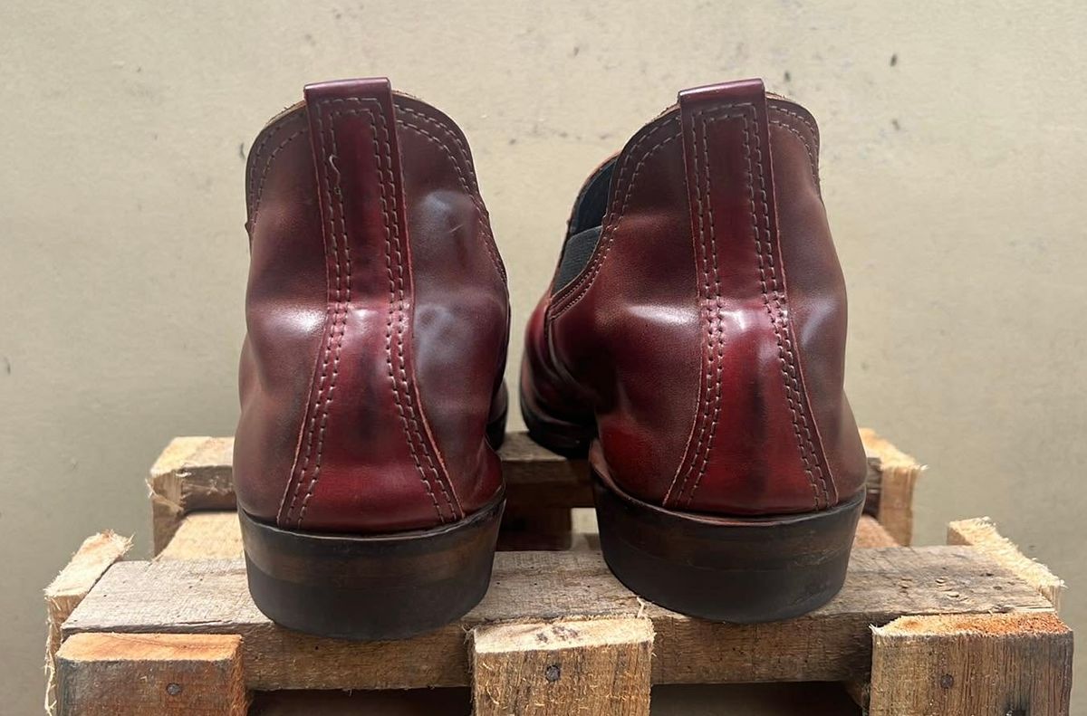 Photo by elmer.richard on March 6, 2026 of the Wesco Romeo in Shinki Ruby Red And Brown Shell Cordovan.