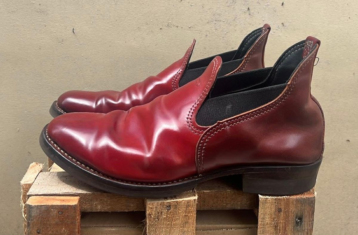 Photo by elmer.richard on March 6, 2026 of the Wesco Romeo in Shinki Ruby Red And Brown Shell Cordovan.