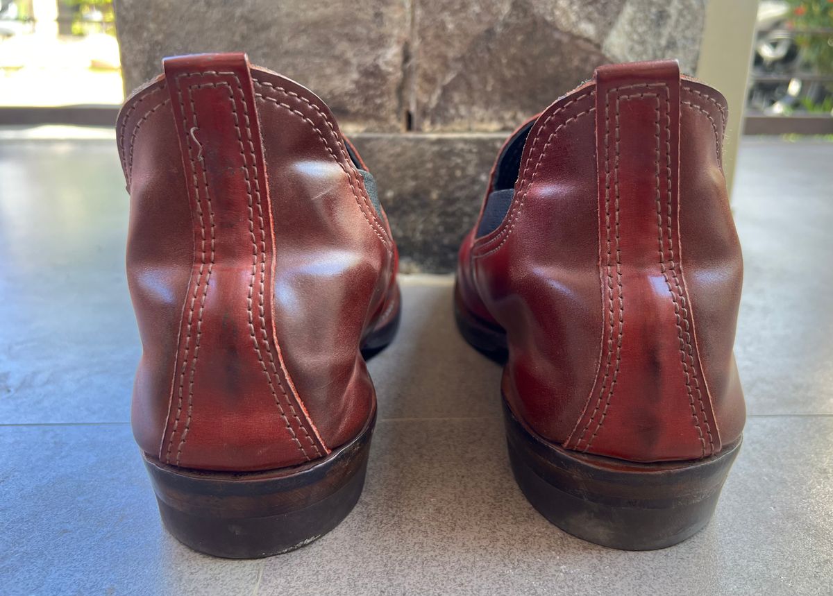 Photo by elmer.richard on April 6, 2026 of the Wesco Romeo in Shinki Ruby Red And Brown Shell Cordovan.