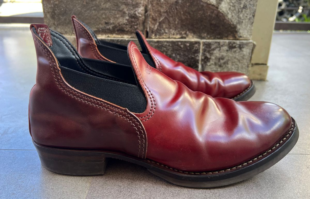 Photo by elmer.richard on April 6, 2026 of the Wesco Romeo in Shinki Ruby Red And Brown Shell Cordovan.