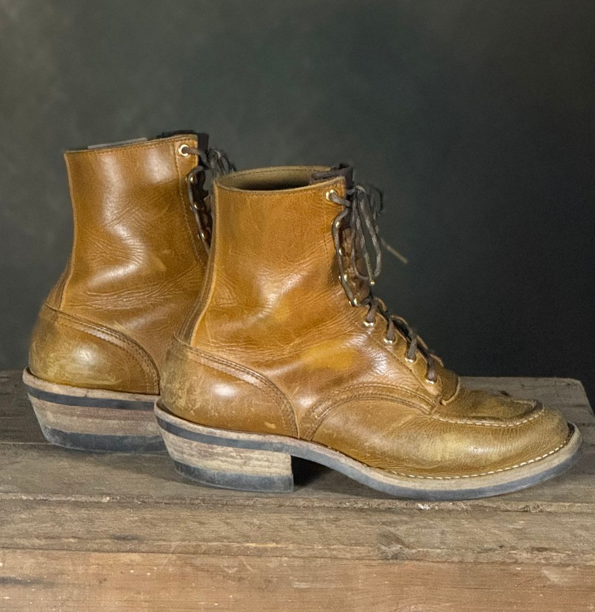 Photo by DocLineman on January 25, 2026 of the Nicks Ranger MTO in Horween Acorn Cypress.