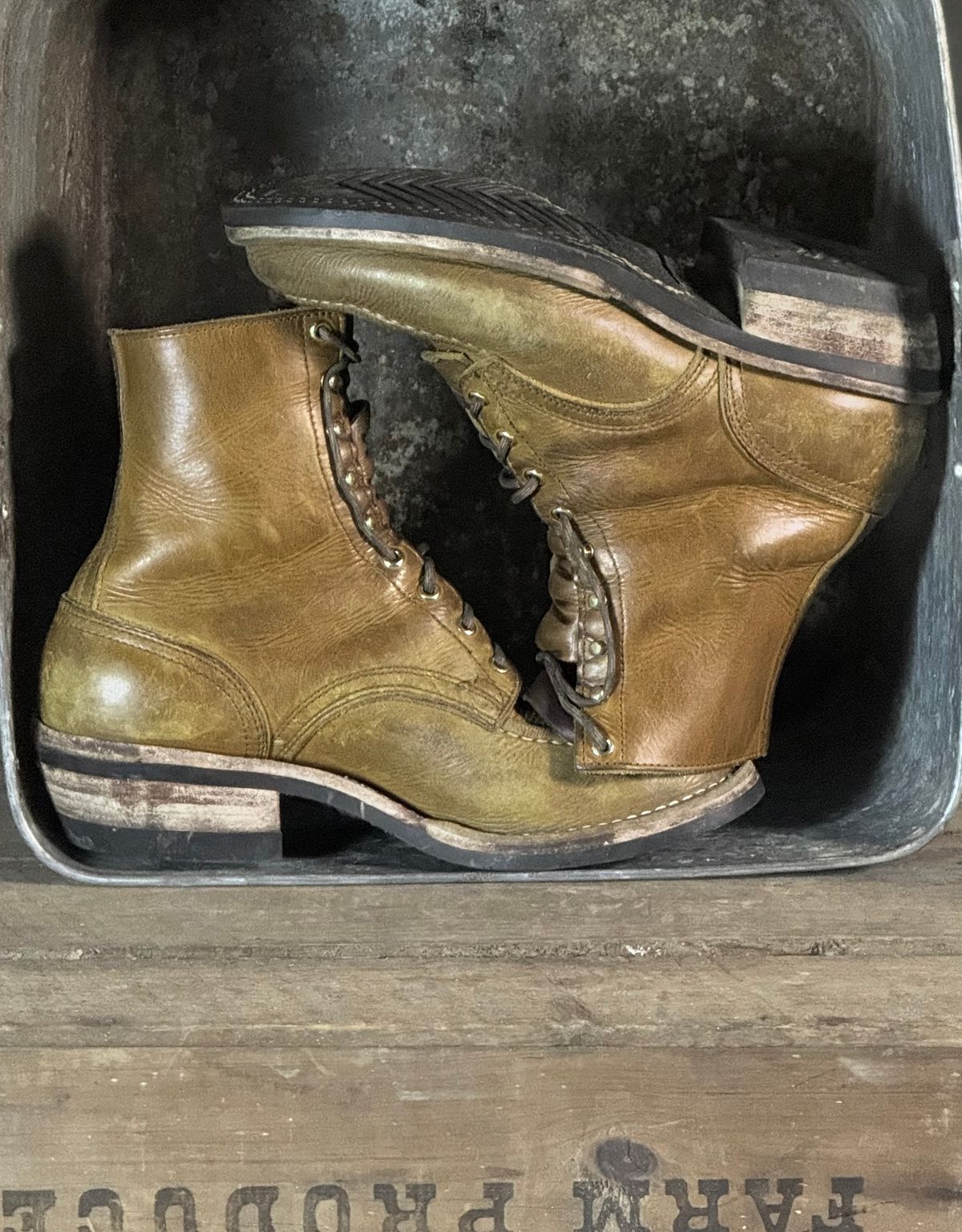 Photo by DocLineman on March 1, 2026 of the Nicks Ranger MTO in Horween Acorn Cypress.