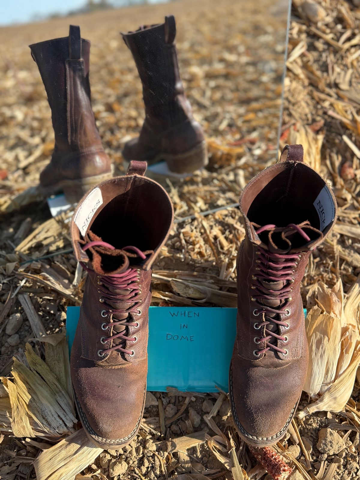 Photo by DocLineman on November 1, 2024 of the Nicks MTO in Horween Tan Waxed Flesh.