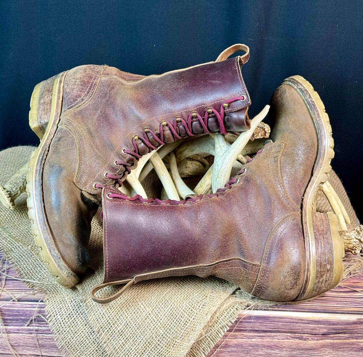 Photo by DocLineman on May 3, 2025 of the Nicks MTO in Horween Tan Waxed Flesh.