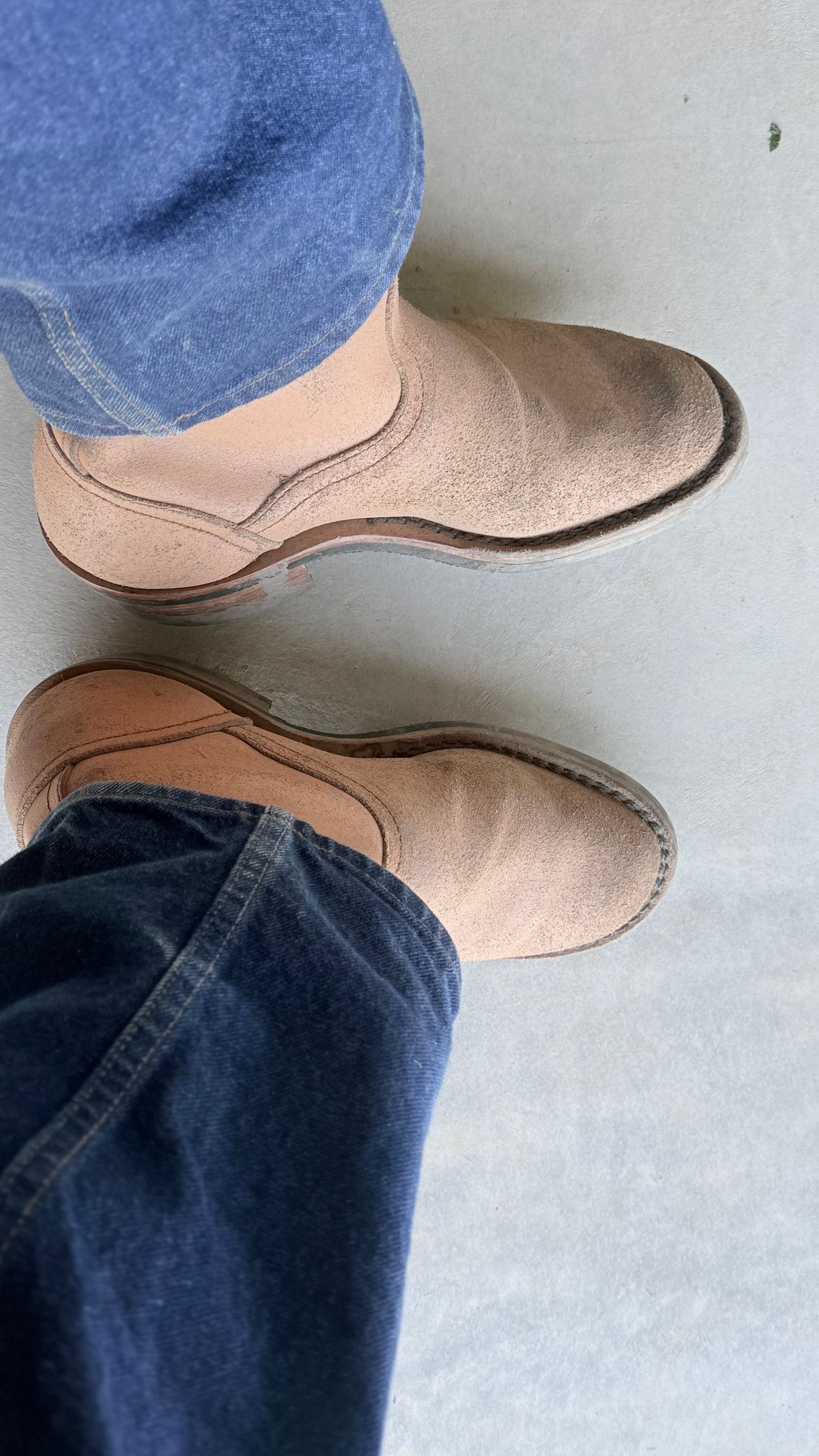 Photo by DocLineman on April 14, 2026 of the Nicks Doc Wellington in Wickett & Craig Natural Waxed Flesh.