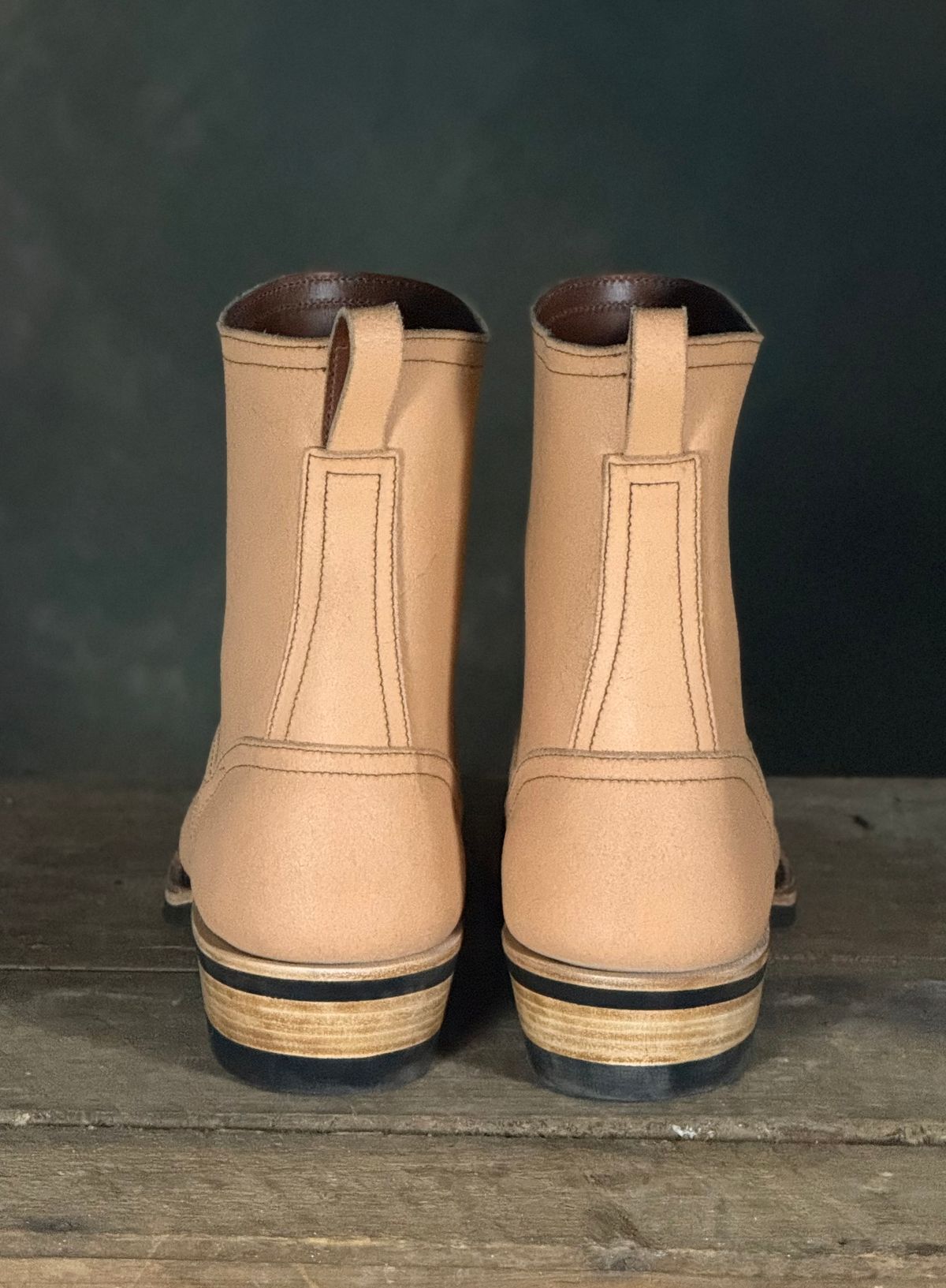 Photo by DocLineman on January 25, 2026 of the Nicks Doc Wellington in Wickett & Craig Natural Waxed Flesh.