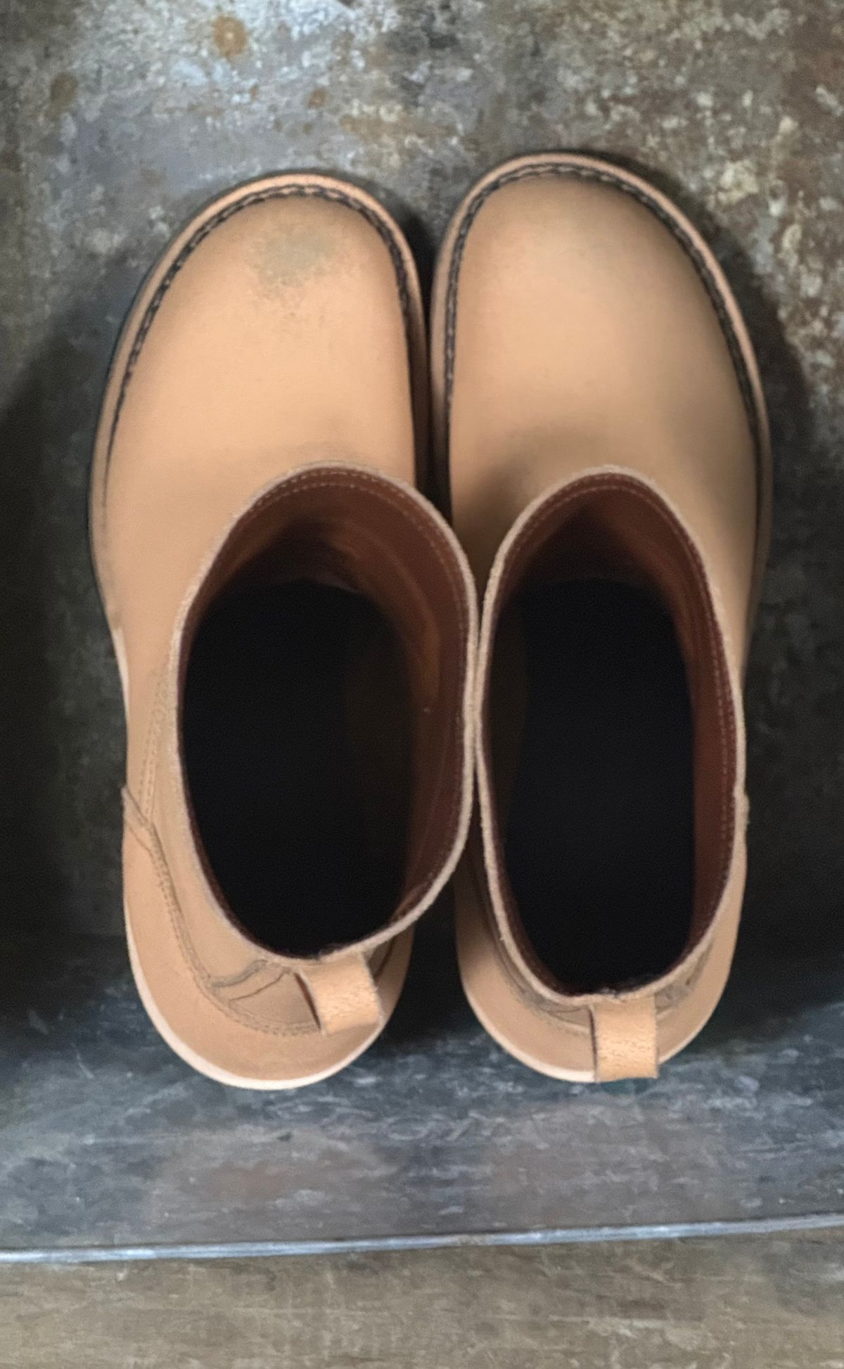 Photo by DocLineman on January 25, 2026 of the Nicks Doc Wellington in Wickett & Craig Natural Waxed Flesh.