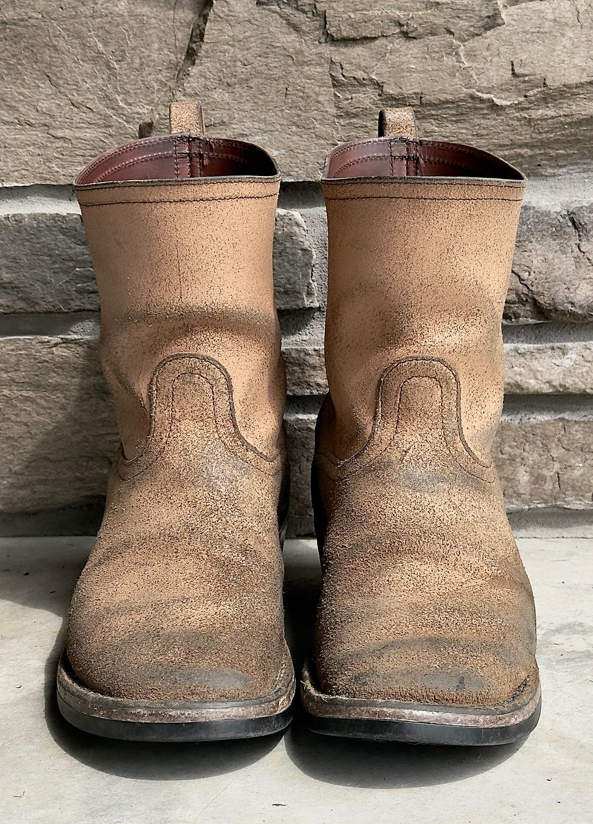 Photo by DocLineman on May 9, 2026 of the Nicks Doc Wellington in Wickett & Craig Natural Waxed Flesh.