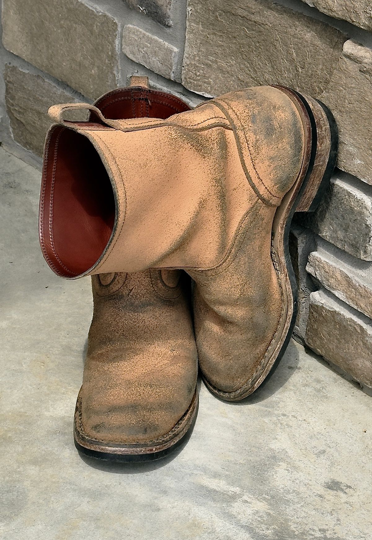 Photo by DocLineman on May 9, 2026 of the Nicks Doc Wellington in Wickett & Craig Natural Waxed Flesh.