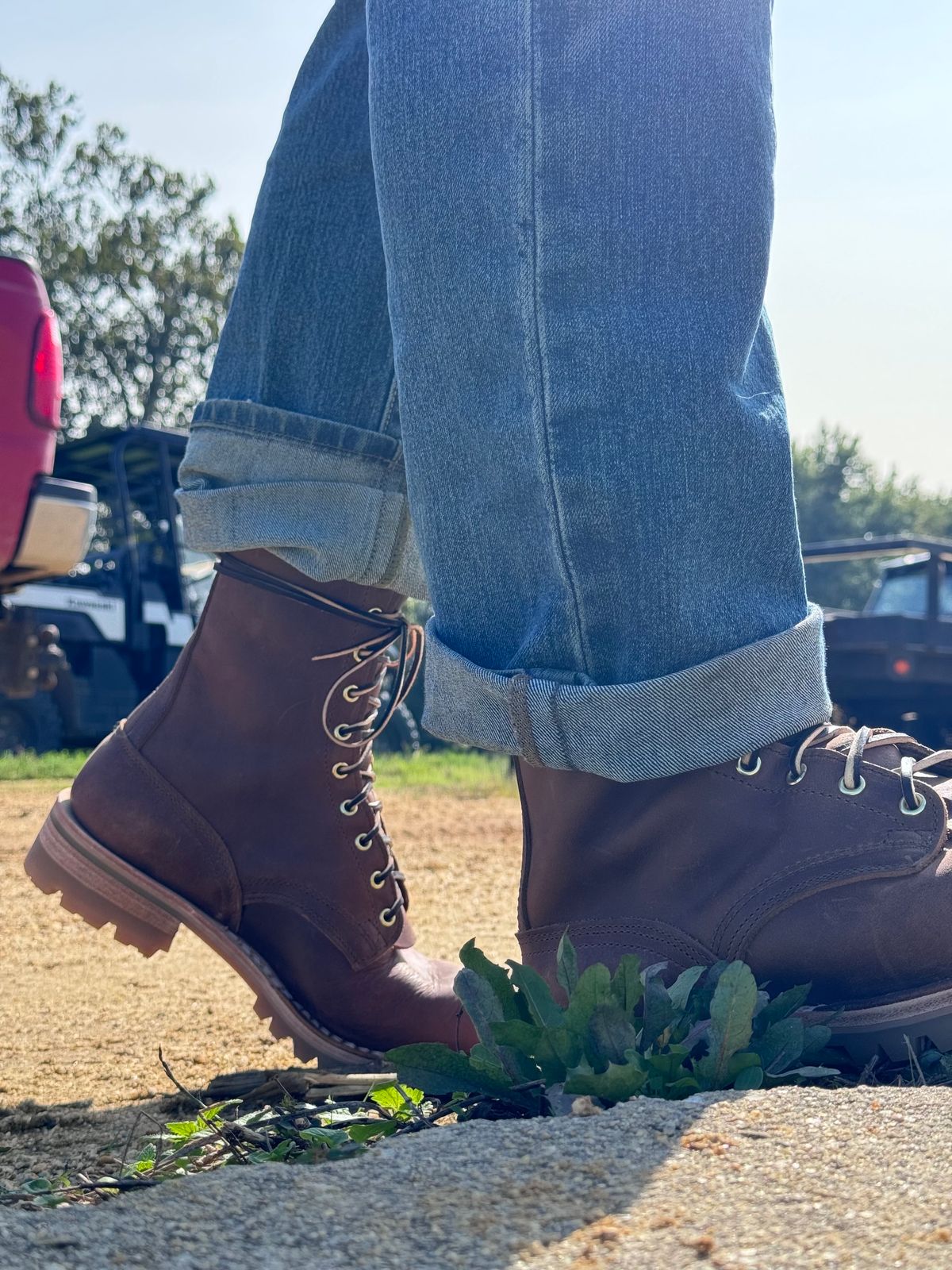 Photo by DocLineman on October 1, 2023 of the Nicks Overlander in Horween Whiskey Predator.